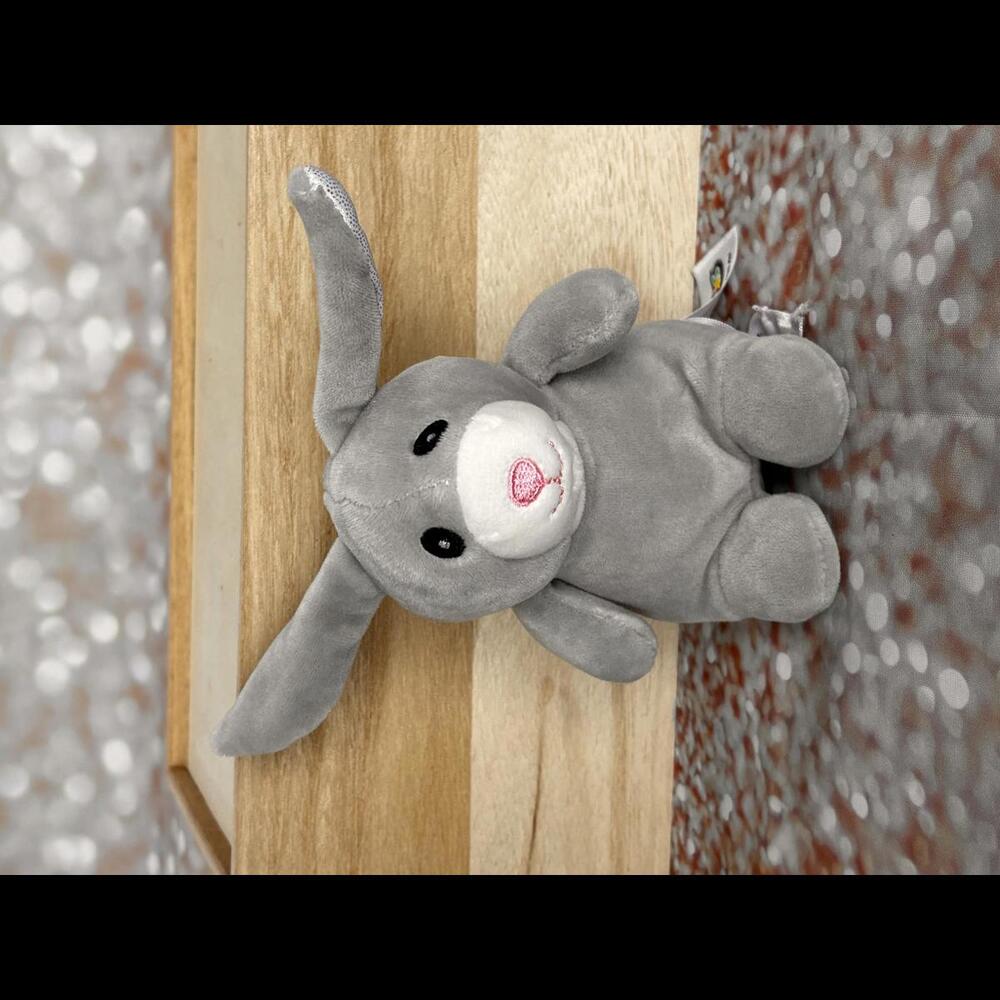 🐰🐰Squishmallows Gray Easter Bunny Rabbit Stuffed Toy Sparkly Ears‎ 🐰🐰~EUC